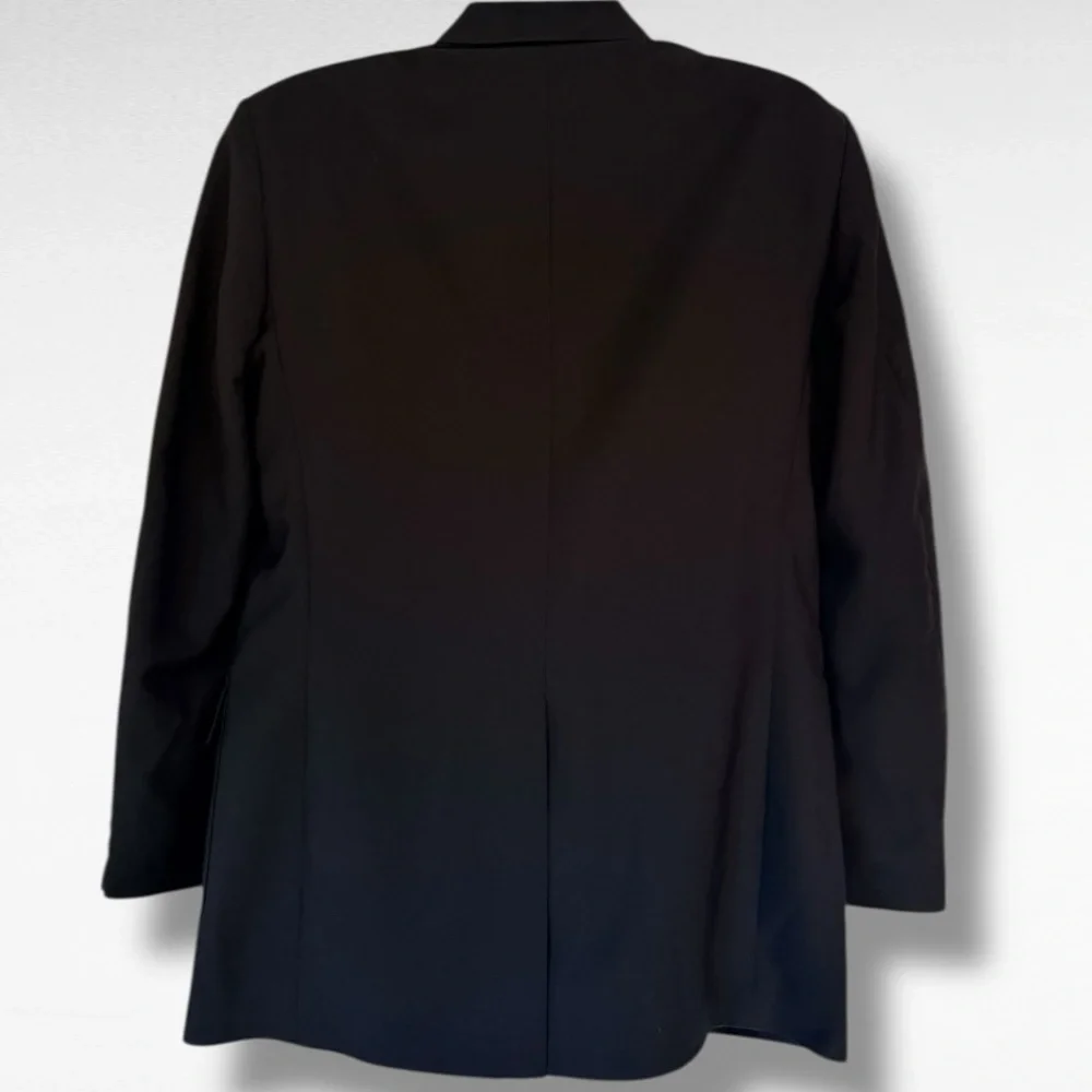 David Taylor Mens 42L Black Blazer Sport Coat Gold Buttons Classic Fit